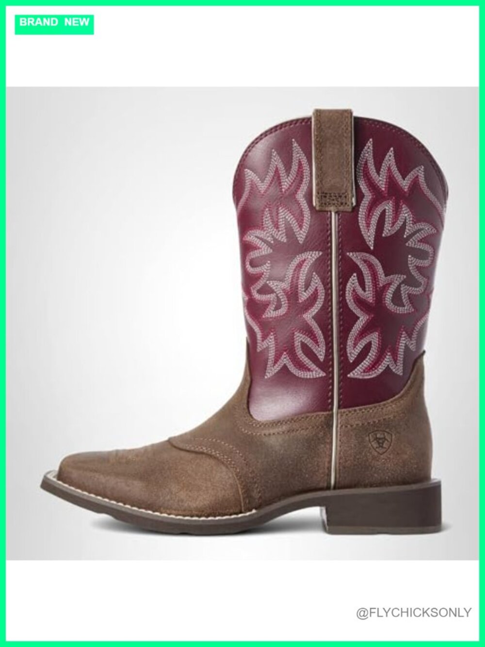 Women's Leather Western Boot Square Toe Calf High Pull On